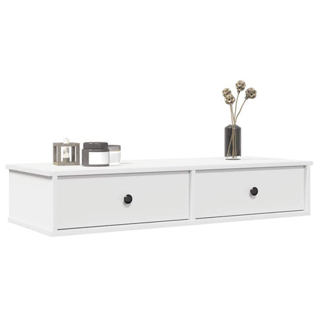 Wall Shelf With Drawers 60X25X15 Cm Engineered Wood