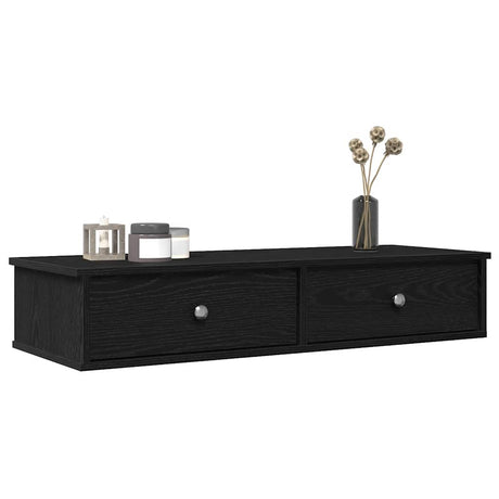 Wall Shelf With Drawers 60X25X15 Cm Engineered Wood