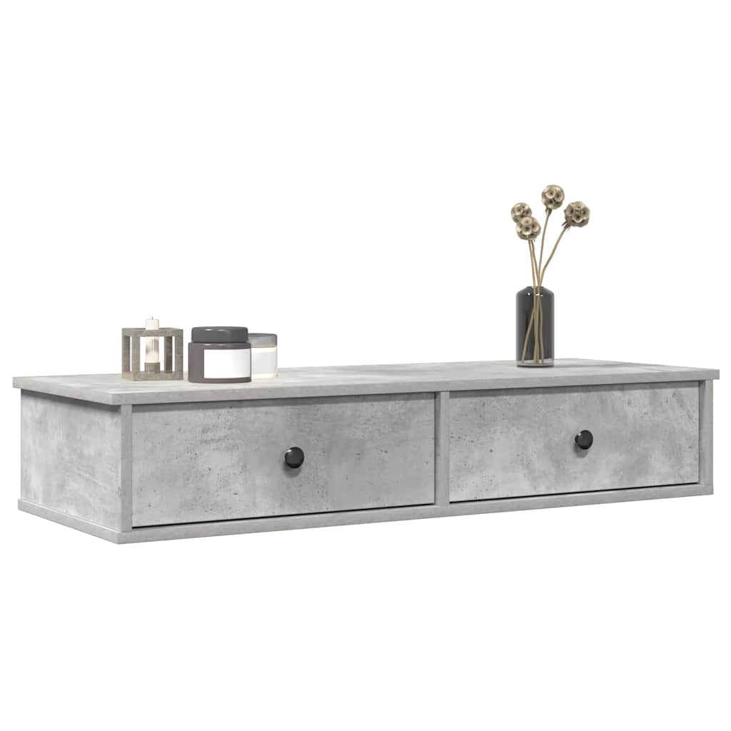 Wall Shelf With Drawers 60X25X15 Cm Engineered Wood