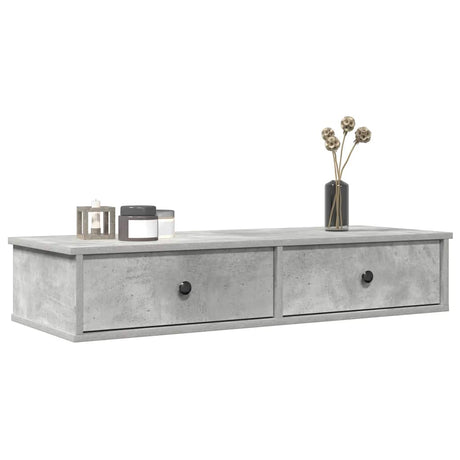 Wall Shelf With Drawers 60X25X15 Cm Engineered Wood