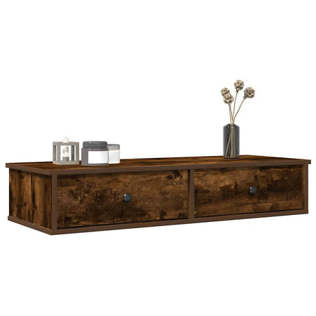 Wall Shelf With Drawers 60X25X15 Cm Engineered Wood