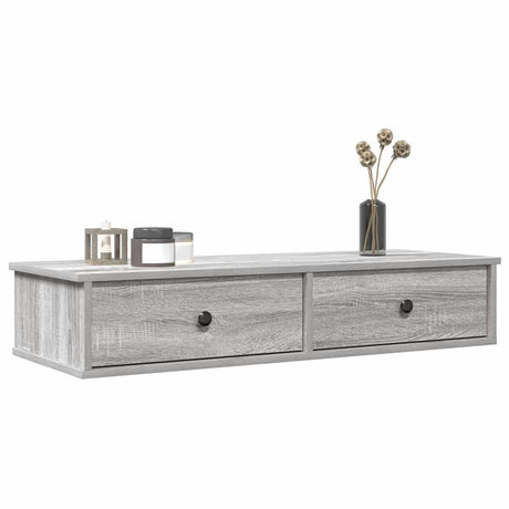 Wall Shelf With Drawers 60X25X15 Cm Engineered Wood