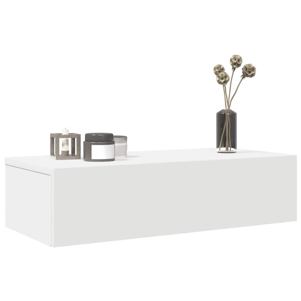 Wall Shelf With Drawers Engineered Wood