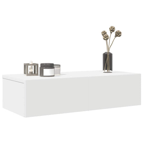 Wall Shelf With Drawers Engineered Wood