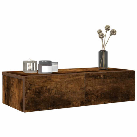 Wall Shelf With Drawers Engineered Wood