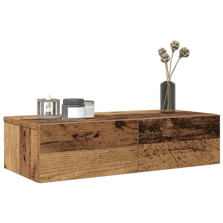 Wall Shelf With Drawers Engineered Wood