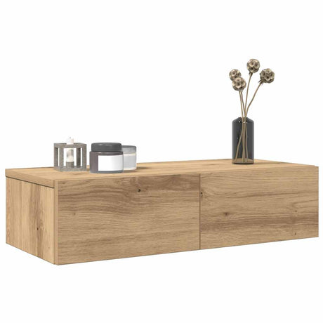Wall Shelf With Drawers Engineered Wood