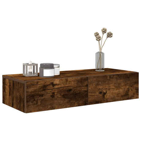 Wall Shelf With Drawers Engineered Wood