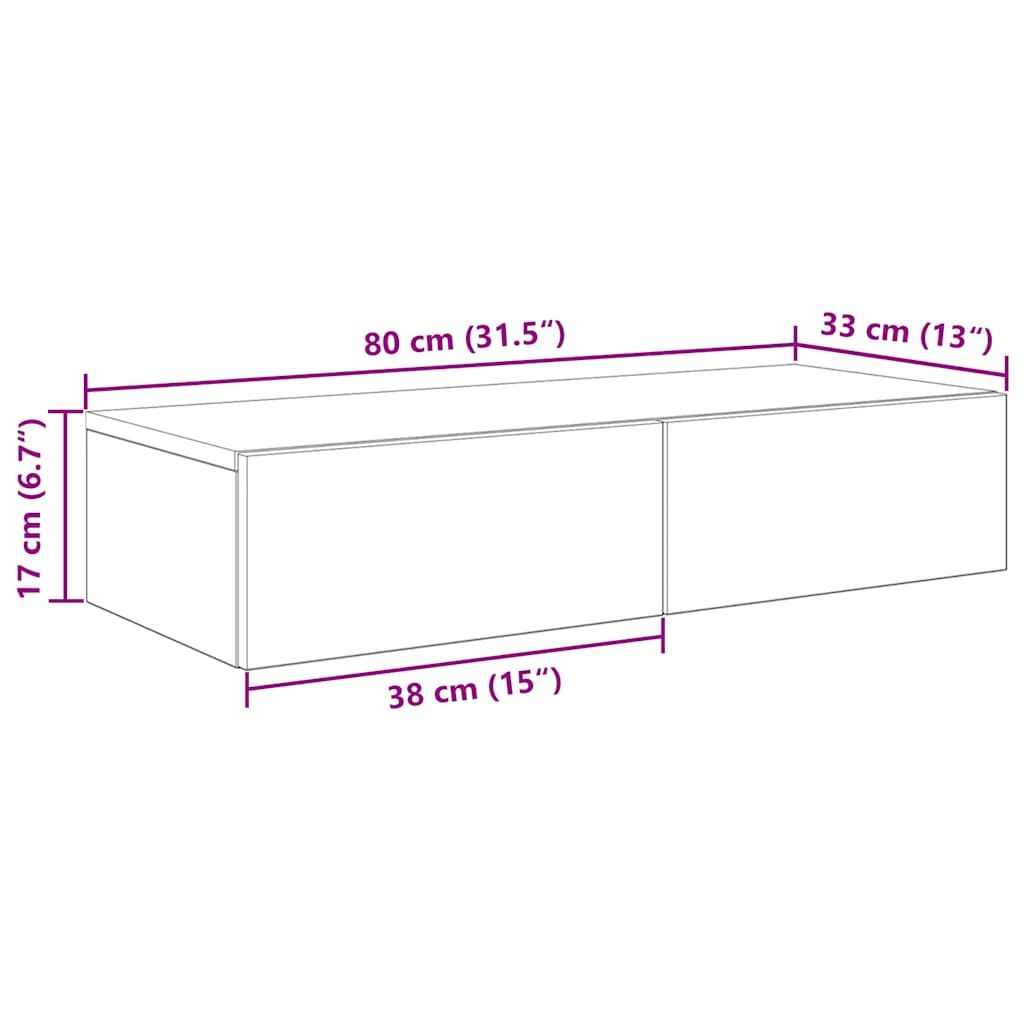 Wall Shelf With Drawers Engineered Wood