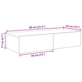 Wall Shelf With Drawers Engineered Wood