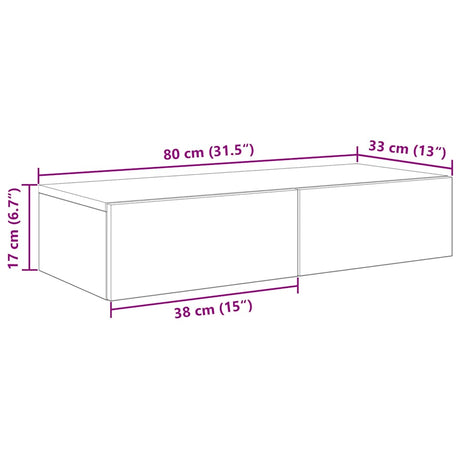 Wall Shelf With Drawers Engineered Wood