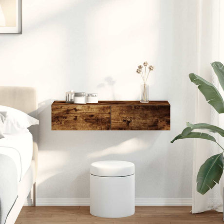 Wall Shelf With Drawers Engineered Wood