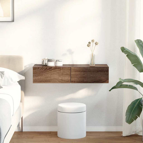 Wall Shelf With Drawers Engineered Wood