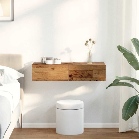 Wall Shelf With Drawers Engineered Wood