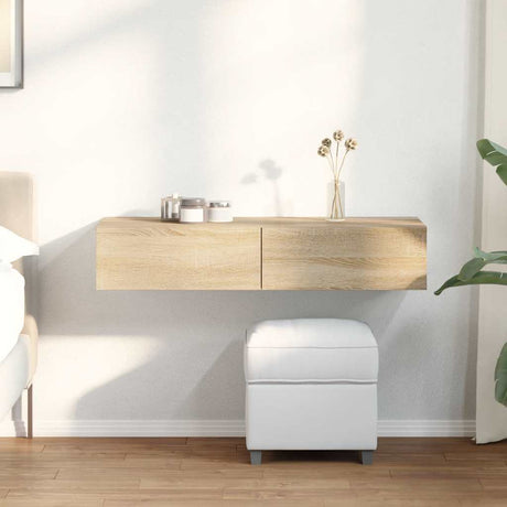 Wall Shelf With Drawers Engineered Wood