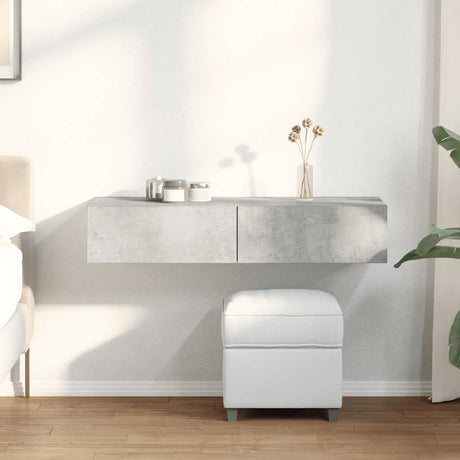 Wall Shelf With Drawers Engineered Wood