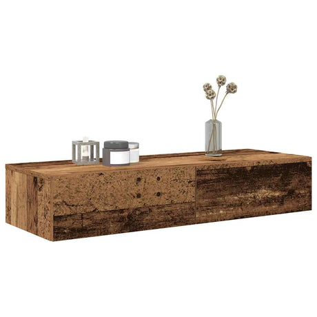 Wall Shelf With Drawers Engineered Wood