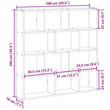 Wall Cube Shelf 12 Compartments Engineered Wood