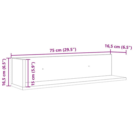 Wall Shelves 2 Pcs Engineered Wood