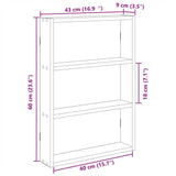 Wall Shelf 43X9X60 Cm Engineered Wood