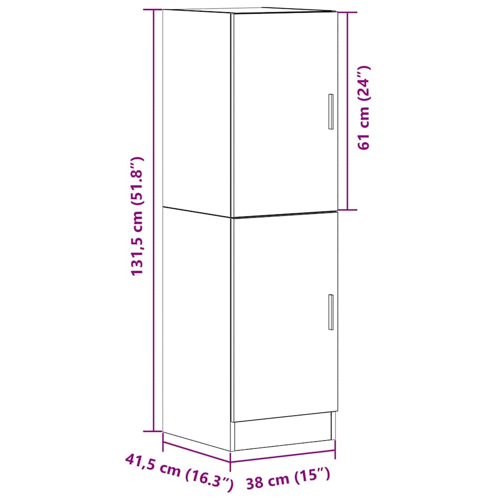 Kitchen Cabinet 38X41.5X131.5 Cm Engineered Wood