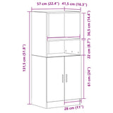 Kitchen Cabinet 57X41.5X131.5 Cm Engineered Wood