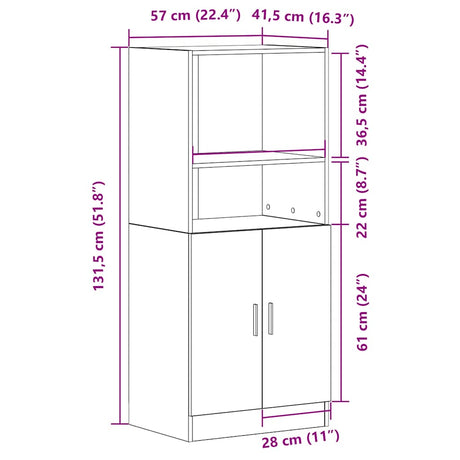 Kitchen Cabinet 57X41.5X131.5 Cm Engineered Wood
