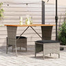 Garden Table With Acacia Wood Top 105X75X72 Cm Poly Rattan