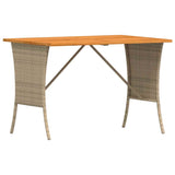 Garden Table With Acacia Wood Top 105X75X72 Cm Poly Rattan