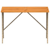 Garden Table With Acacia Wood Top 105X75X72 Cm Poly Rattan