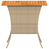 Garden Table With Acacia Wood Top 105X75X72 Cm Poly Rattan