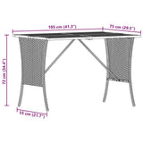 Garden Table With Acacia Wood Top 105X75X72 Cm Poly Rattan