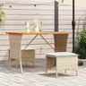 Garden Table With Acacia Wood Top 105X75X72 Cm Poly Rattan