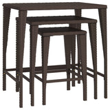 Garden Nesting Tables 3 Pcs Poly Rattan