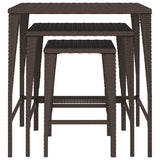 Garden Nesting Tables 3 Pcs Poly Rattan