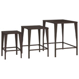 Garden Nesting Tables 3 Pcs Poly Rattan