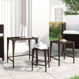 Garden Nesting Tables 3 Pcs Poly Rattan