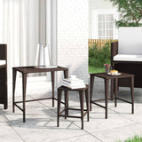 Garden Nesting Tables 3 Pcs Poly Rattan