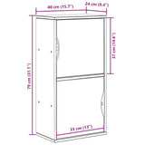 Side Cabinet Odda 40X24X79 Cm Solid Wood Pine