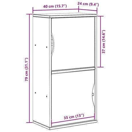 Side Cabinet Odda 40X24X79 Cm Solid Wood Pine