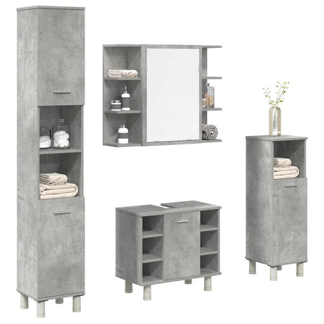 4 Piece Bathroom Furniture Set Engineered Wood