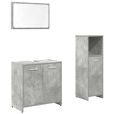 3 Piece Bathroom Furniture Set Engineered Wood
