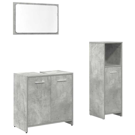 3 Piece Bathroom Furniture Set Engineered Wood