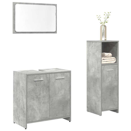 3 Piece Bathroom Furniture Set Engineered Wood