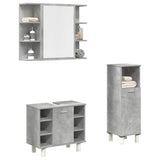 3 Piece Bathroom Furniture Set Engineered Wood