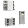 3 Piece Bathroom Furniture Set Engineered Wood