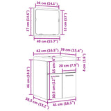 3 Piece Bathroom Furniture Set Engineered Wood