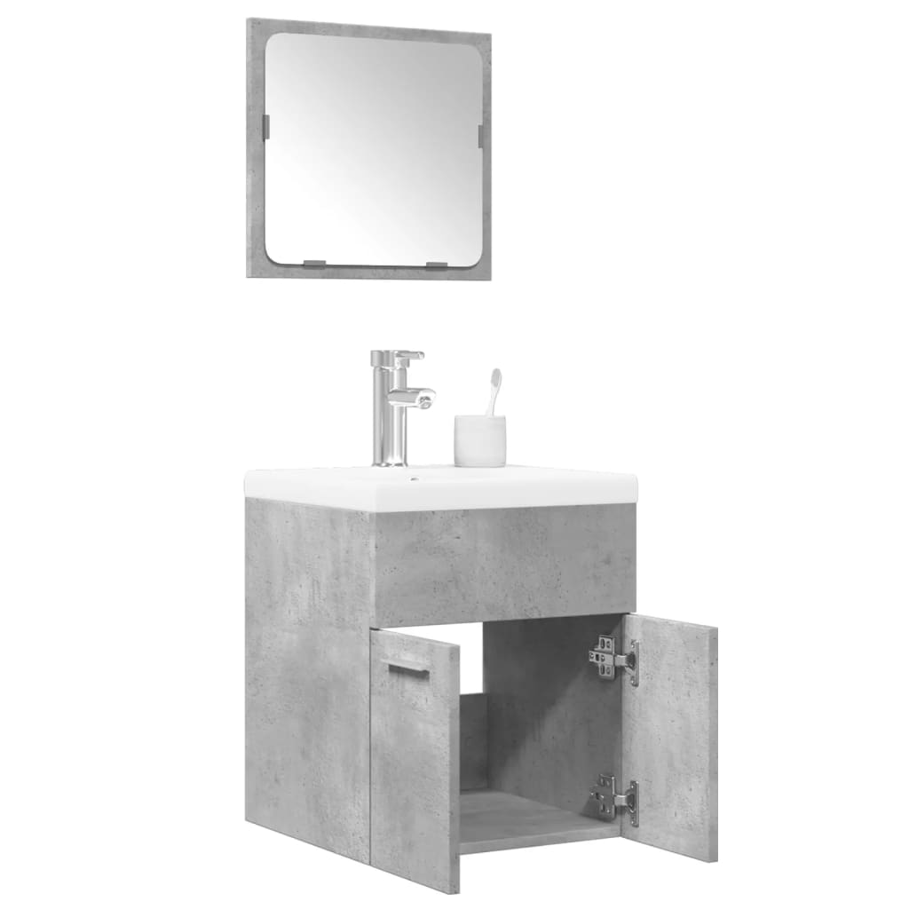 3 Piece Bathroom Furniture Set Engineered Wood