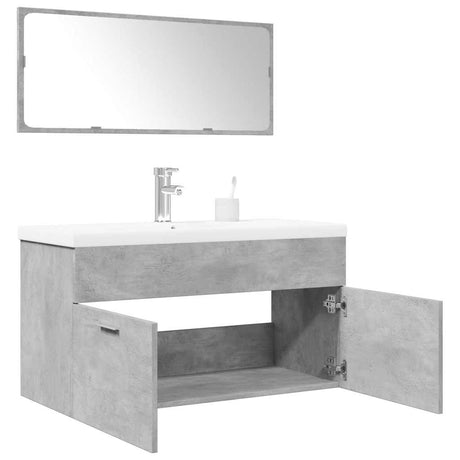 3 Piece Bathroom Furniture Set Engineered Wood