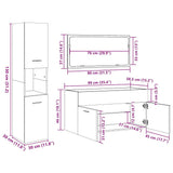 4 Piece Bathroom Furniture Set Engineered Wood